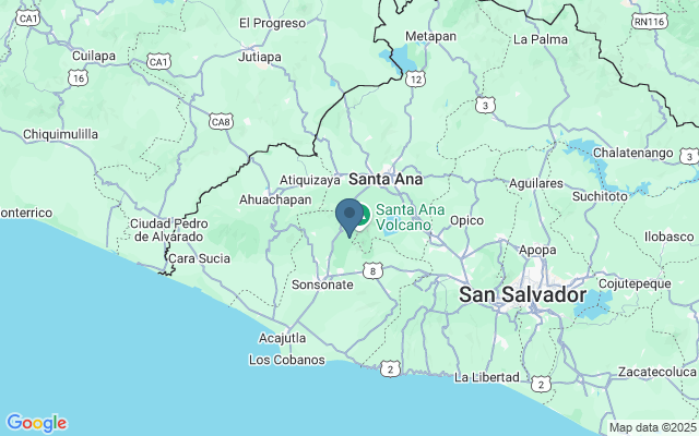 Kaart met locatie Cerro Verde National Park